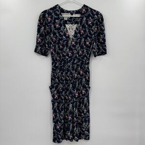 Karin Stevens Vintage 80's Floral Prairie Cottagecore Dress Petite